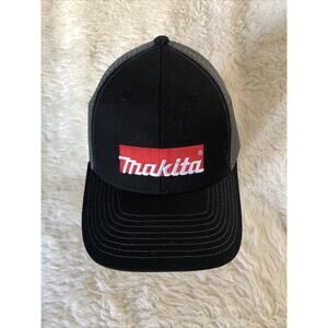 Makita USA Black Embroidered Adujstable Trucker SnapBack Hat Cap Size Adult
